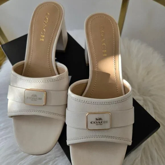 Coach Marcey leather heel sandal slide BRAND NEW! size 9 - Picture 8 of 14